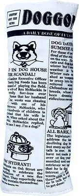 PetQwerks Krinkle Newspaper Dog Toy Makes Crinkle Sounds When Touched Large 10"