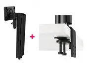 Atdec AWMS-1340 130mm Arm + 400mm Post / 12kg (26.5lb) Flat Screens, 10kg (22lb) Curved Screens + Heavy-Duty F Clamp Desk Fixing, Black AWMS-1340-H-B