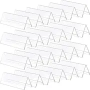 24 Pack Clear Plastic Name Plates for Desk 8.5 x 3 Acrylic Wall Name Plate Holder Desk Sign Frame for Table Display Blank Nameplate for Office Business Conference Meetingroom Student School Classroom