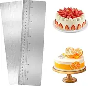 Cake Scraper, Icing Scraper Made of Stainless Steel, Side Scraper Cake Decorating, 12 Inch Stainless Steel Cake Spatula, Edge Smooth Scraper with Scale, Stainless Steel Icing Scraper for Buttercream