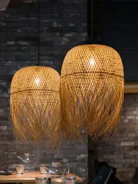在飛比找樂天市場購物網優惠-異麗創意個性竹編吊燈中式禪意燈具茶室餐廳酒店民宿藝術造型燈罩