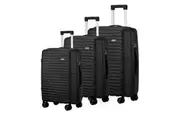 Mazam 3PCS Luggage Suitcase Trolley Set Travel TSA Lock Storage Black PP Case