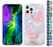 For Apple iPhone 12 - Marble | Wood | Glitter Impact Shockproof Cover Case