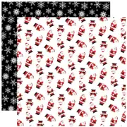 2 Sheets of Carta Bella Paper CHRISTMAS CHEER 12x12 Cardstock - Coming To Town