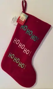 Northcrest Oh What Fun HO HO HO Felt Christmas Stocking NEW Embroidered Design