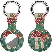 1PCS for Hippie Mushroom Air Tag Holder Case Waterproof & Shockproof Anti-Scratch Protective Air Tag Cover with Keychain Ring Silicone Tags Holders for Luggage, Backpack, Keys, Pet