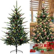 6.5Ft Prelit Classic Blue Spruce Artificial Christmas Tree with LED Lights PVC