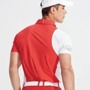 【HONMA 本間高爾夫】男款拼色防曬短袖POLO衫 吸濕排汗 日本高爾夫專業品牌(M-XXL 紅白拼色HMHX702R525)