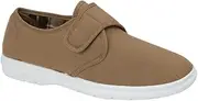 GladRags Mens Canvas Velcro Strap Closure Wider Fit Plimsoll Pump Trainer Deck Shoe, Navy, Charcoal or Taupe Size 6-12