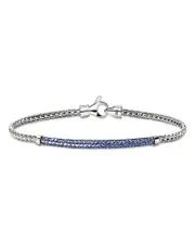 John Hardy Jh Essentials Sterling Silver Blue Sapphire Pave Bracelet