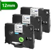 3PK TZe 231 Tz-231 Black on White Label Tape For Brother P-Touch PT1830C Printer