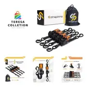 4pcs Retractable Ratchet Straps Bundle 1 in x 6 ft, Secure Tie-Downs with Rub...