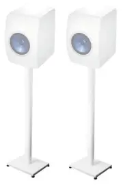 Pair 37” Steel White Stands For KEF LS50 Bookshelf Speakers Robust Metal Poles