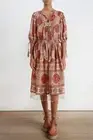 Zimmermann Linen Tulsi Border Day Midi Dress Size 0