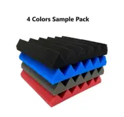 4pk 2in Acoustic Foam Panel Tile Wall Home Studio Sound Proof 12x12 Multi Colors