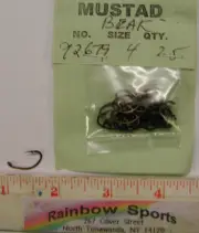 VINTAGE MUSTAD 92679 #4 BRONZE BEAK Hook - Down eye 25pk Harness or Bait trailer