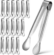 SEWACC 18Pcs Mini Tongs Serving Tongs for Appetizers Salads Ice and Sweets Durable and Easy to Clean Kitchen Utensils for Home and Restaurant Use