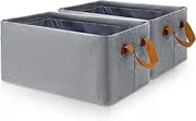 Sekonow 2 Pack Fabric Storage Bins with Steel Frame, Storage Baskets for Shelves with Handles Decorative Foldable Closet Organizer Cubes for Organizing Clothes (40 x 23 x 20cm)