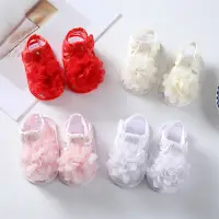 在飛比找蝦皮商城優惠-嬰兒涼鞋 0-1歲韓版女寶寶花朵裝飾軟底公主鞋 新生嬰兒學步