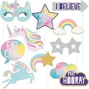 Unique Selfie Photo Props 10-Pieces Unicorn Selfie Photo Props Kit