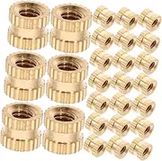 DIY Copper Threaded Nuts Set 60pcs Universal Sturdy Thread Insert Nuts for Repairing and Installing