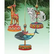 Carousel Wooden Ornaments Tiger Whale Giraffe