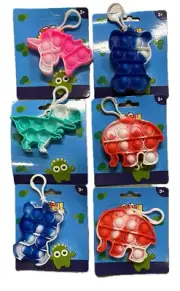 Push Bubble Pop It Fidget Keyring Squeeze Toy Sensory Silicone Stress Reliever