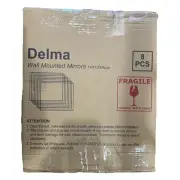 Delma Home Gym Mirror Tiles 14" x 12" Glass Frameless Mirror 8 Piece Large Size
