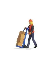 Noch 16527 Ho Scale Small Scene: Warehouse Worker with Cart Full of Packages