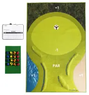 Golf Chipping Game - Use Real Golf Scoring - Chipping Mat and Scoreboard