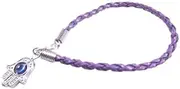 [Round 5] Hamsa Shamballa Friendship Bracelet Evil Eye Charm Kabbalah Hand Of Fatima Purple Silver