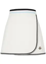 Moncler Wrap-effect Cotton Mini Skirt - Cream - S (UK 10 / S) S (UK 10 / S)