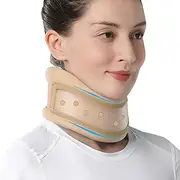 Velpeau Neck Brace -Foam Cervical Collar - Soft Neck Support Relieves Pain & Pressure in Spine - Wraps Aligns Stabilizes Vertebrae - Can Be Used During Sleep (Plus, Brown, Medium)