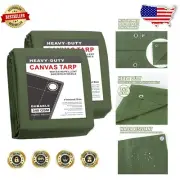Weather-Resistant Multipurpose 6x8 FT Canvas Tarps - 2PK for Camping & More