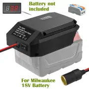 18Vto12V Cigarette Lighter Step-Down Converter Adapter for Milwaukee M18 Battery