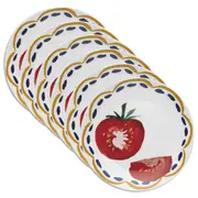 6x Porto Cucina 20cm Porcelain Side Plate Food/Snack Dish Tableware Round Tomato