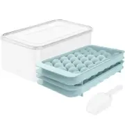 4X(Round Tray with Lid Ice Maker Mold Tray Round Ice-Cube Ice Box U1N9)7550