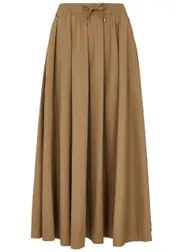 Herno Nylon Pleated Maxi Skirt - Camel - 48 (UK16 / XL) 48 (UK16 / XL)