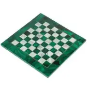 24'' Black Marble Chess Table Top Pietra Dura Inlay Malachite Children Game c7