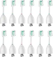 Toothbrush Heads for Philips Sonicare Replacement Brush Heads Medium Soft Dupont Bristles Electric Toothbrush Replacement Heads Fit E-Series Essence Xtreme Elite Advance and CleanCare, 12 Pack, White