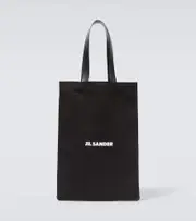 [Jil Sander] Jil Sander Logo cotton canvas tote bag