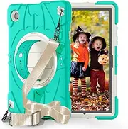 for Samsung Galaxy Tab A8 10.5 Inch Case 2022 SM-X200/X205/X207, Shockproof Case with 360 Rotating Stand/Hand Strap/Shoulder Strap Kids Students Galaxy Tab A8 10.5 in Tablet Case,Mint Green