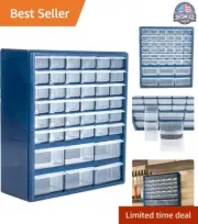 Durable Plastic Storage Drawers - 42 Compartment Organizer for Tools & Parts