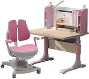 Height Adjustable Children Kids Ergonomic Study Desk Chair Set 80cm Blue Pink AU Pink(Desk+208 Chair)