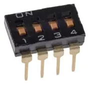 Omron DIP SWITCHES 5Pcs 24V DC 25mA 4-Way 4PST Slide Actuator, Through Hole