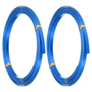 18 Gauge 5mm Wide Flat Wire, 10Ft 2 Roll Bendable Flat Bezel Wire, Blue