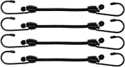 LOORGVEL 4pcs Elastic Bungee Straps with Carabiner Hooks Rubber Bungee Cords for Bicycle Motorcycle and Camping Secure Cargo for Outdoor Activities