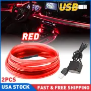 2x 5M USB LED Car Interior Decor Atmosphere Wire Strip Light Lamp Accessories US (for: Volkswagen)