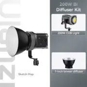 200W Bi-Color LED Video Light Dimmable Continuous Wireless APP Control for Live