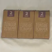 3 x Tongue Scrapers Stainless Double Scraper Head + Case (2 In Each Box)